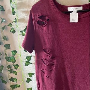 Distressed T-shirt Dress